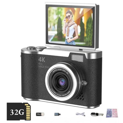 Digitale Camera 4K Flip Scherm Zoom Fotografie Video