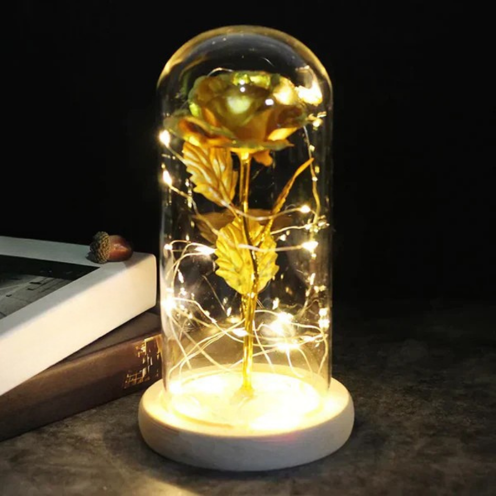 LED Lamp Roos Glas Koepel Decoratief Cadeau Verlichting