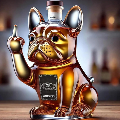 Whiskey Karaf Bulldog Beeld Kristal Bar Decoratie