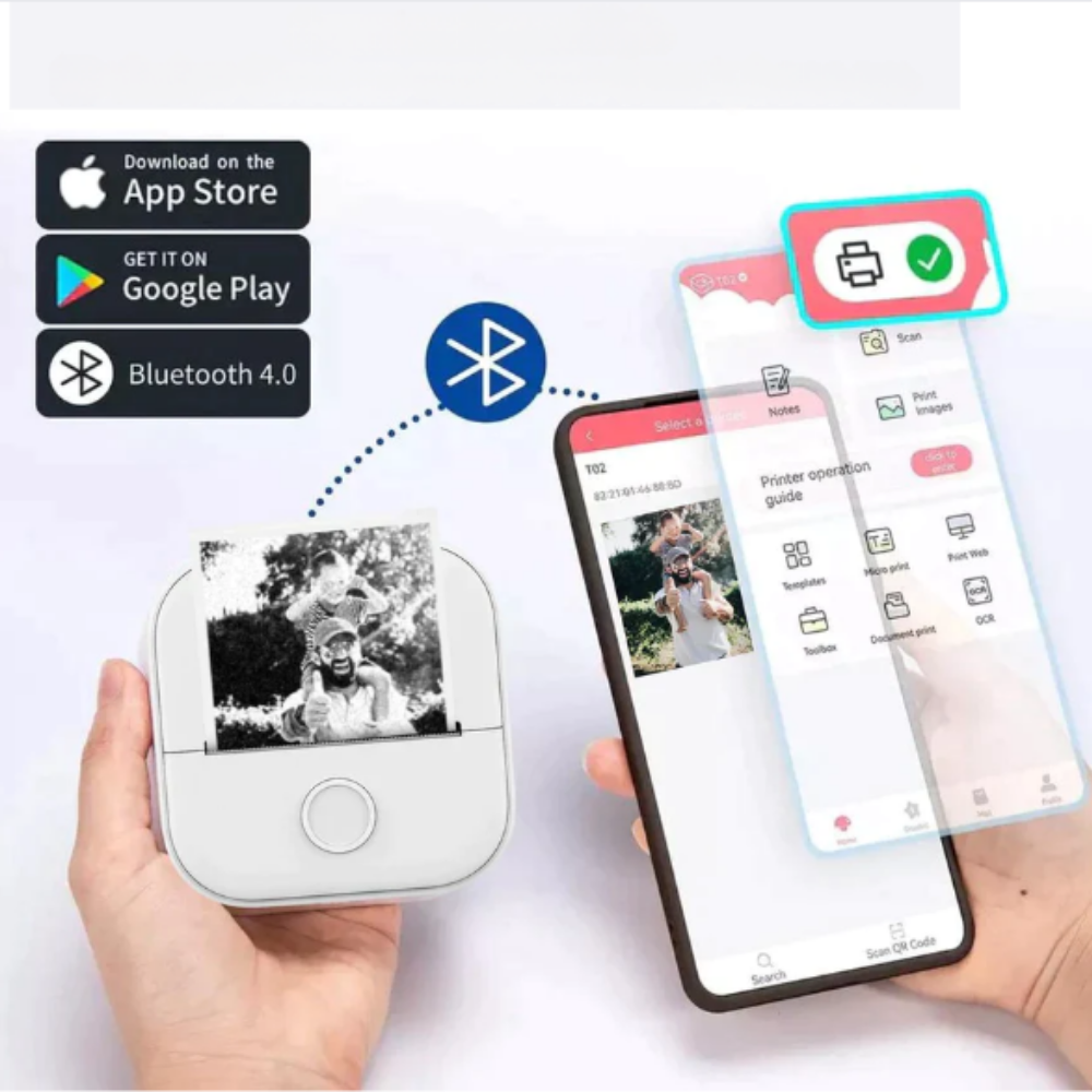 Thermische Printer Bluetooth Draagbaar Inktloos