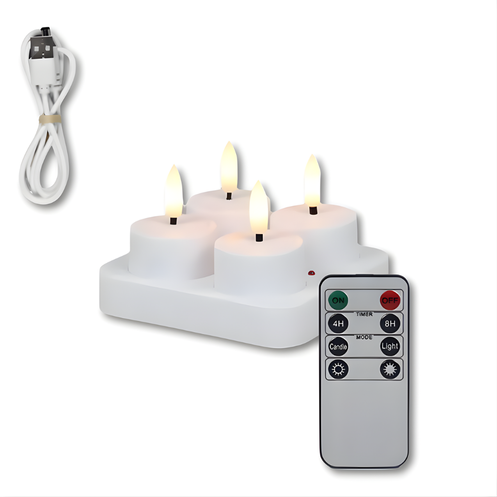 LED Kaarsen Oplaadbaar Afstandsbediening Timer Vlamloos