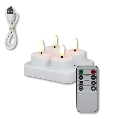 LED Kaarsen Oplaadbaar Afstandsbediening Timer Vlamloos