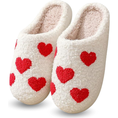 Pantoffels Dames Fleece Warm Hartdesign Valentijnsdag