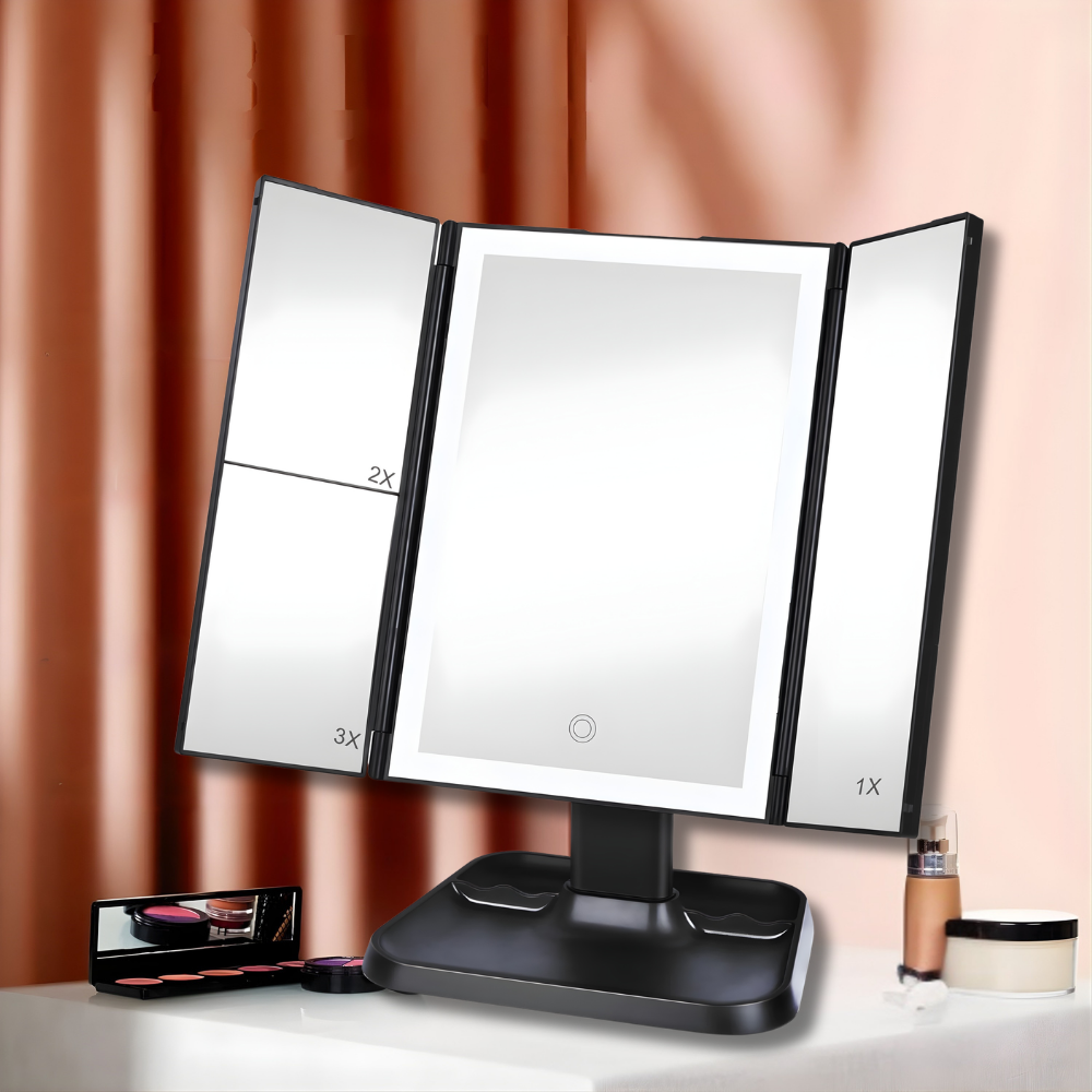 Make Up Spiegel LED Verlichting Vergroting Opvouwbare Tafel Spiegel