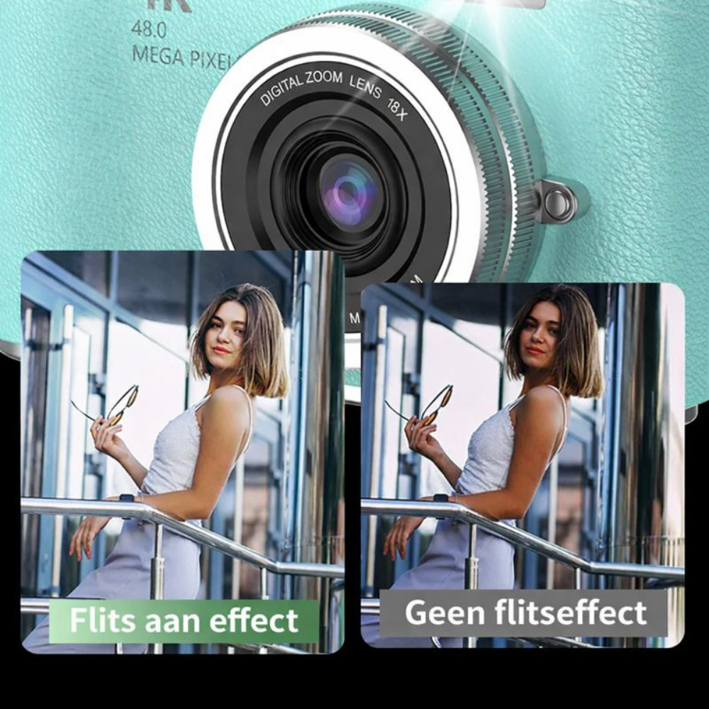 Digitale Camera 4K Flip Scherm Zoom Fotografie Video
