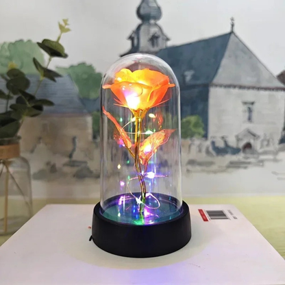 Tafellamp Roos LED Glazen Stolp Sfeerverlichting Decoratief