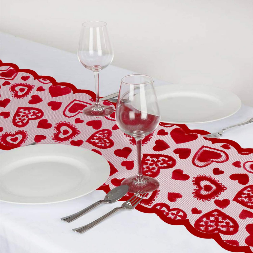 Tafelloper Kant Decoratief Hartjes Romantische Tafeldecoratie