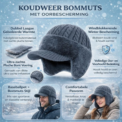 Wintermuts Trapper Oorflappen Warme Gebreide Buitensport
