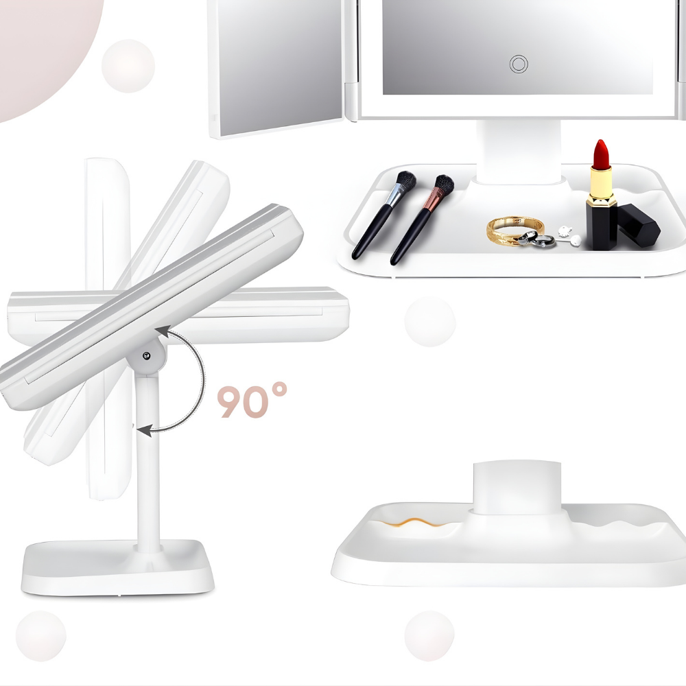 Make Up Spiegel LED Verlichting Vergroting Opvouwbare Tafel Spiegel