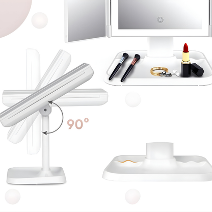 Make Up Spiegel LED Verlichting Vergroting Opvouwbare Tafel Spiegel