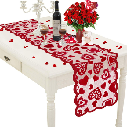 Tafelloper Kant Decoratief Hartjes Romantische Tafeldecoratie