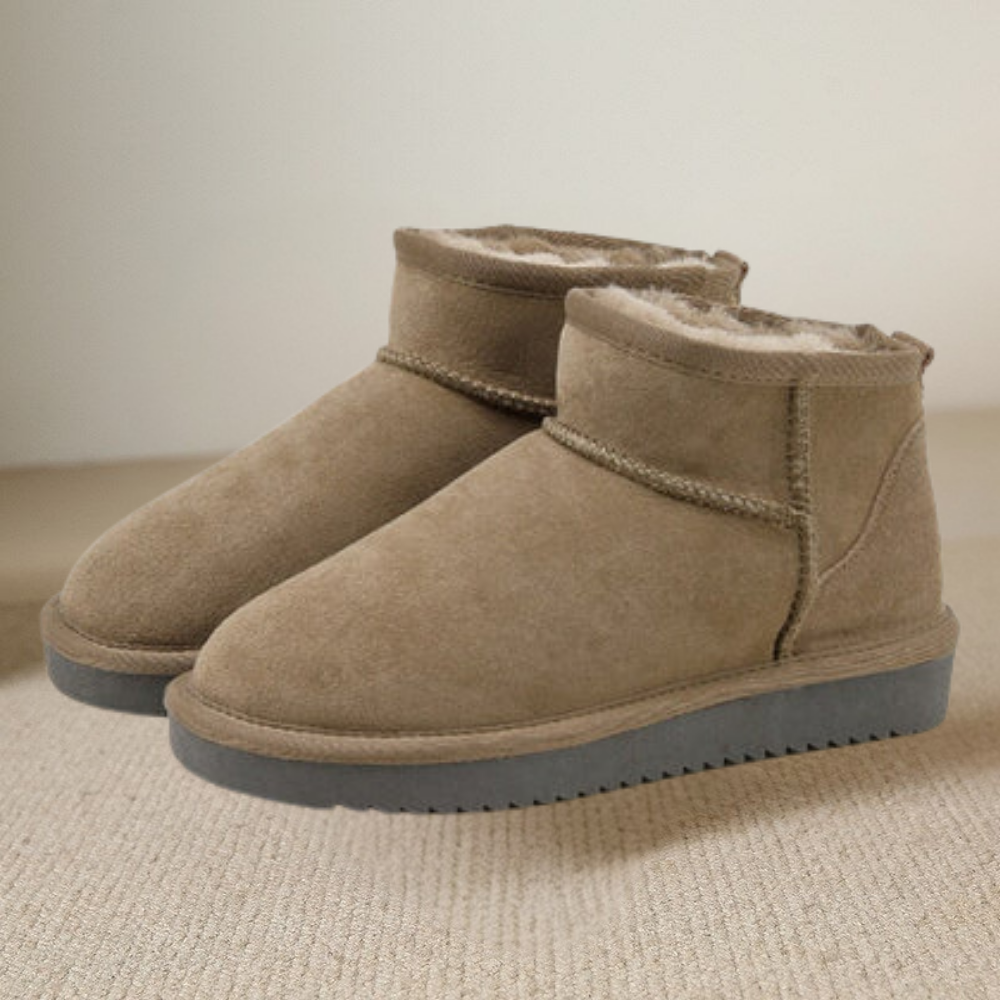 Enkellaarsjes Dames Warm Gevoerd Suede Look Winter