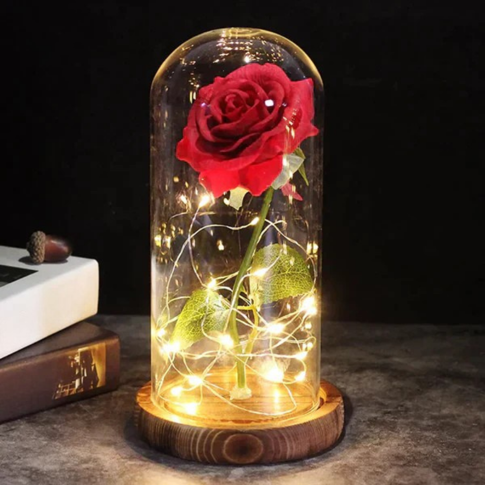 LED Lamp Roos Glas Koepel Decoratief Cadeau Verlichting