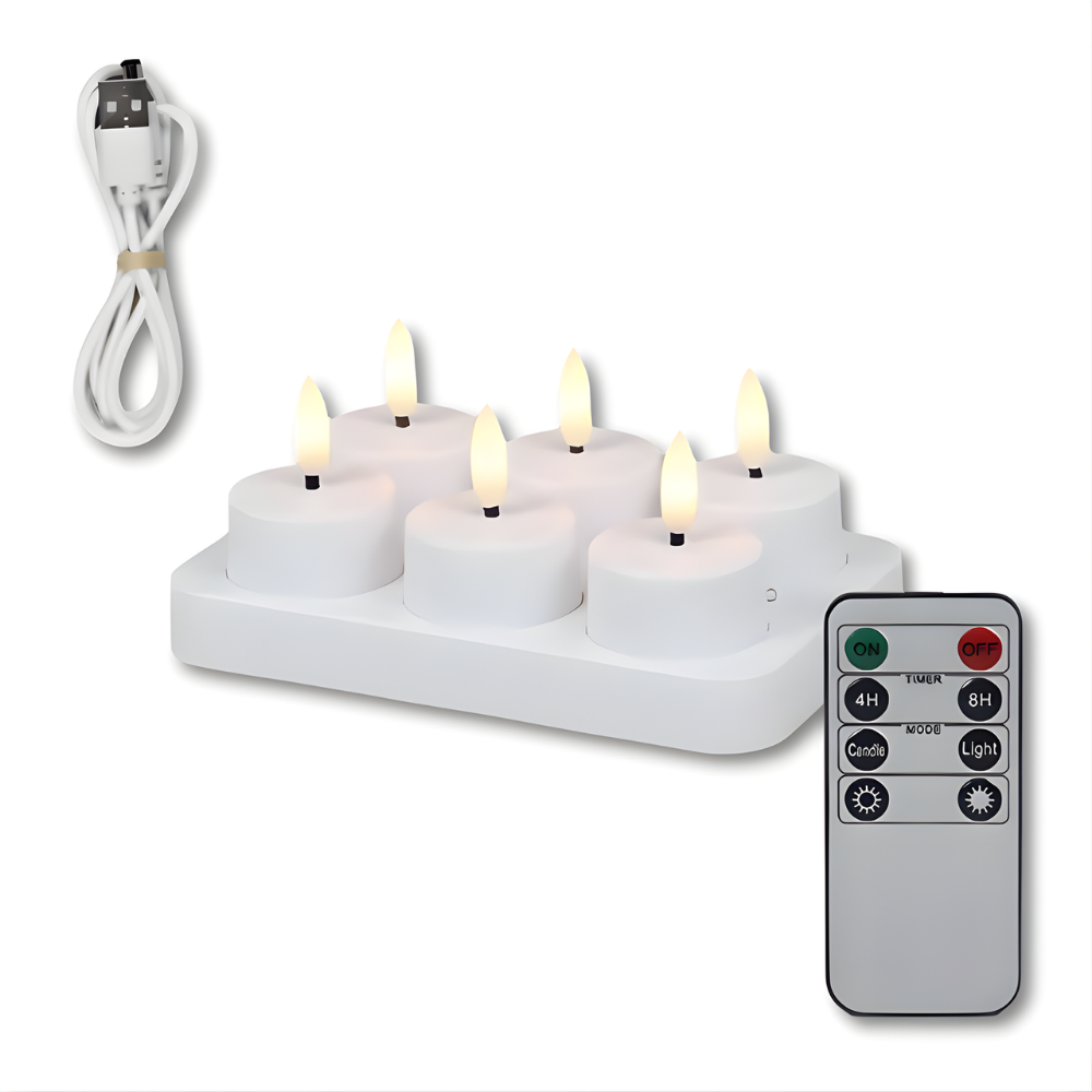 LED Kaarsen Oplaadbaar Afstandsbediening Timer Vlamloos