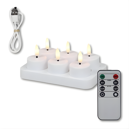 LED Kaarsen Oplaadbaar Afstandsbediening Timer Vlamloos