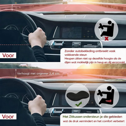 Traagschuim Autostoelkussen Ergonomisch Comfort Stoelverhoger