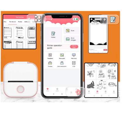 Thermische Printer Bluetooth Draagbaar Inktloos