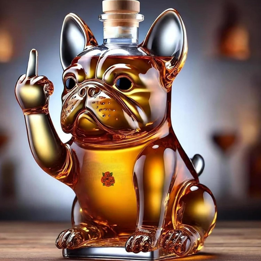 Whiskey Karaf Bulldog Beeld Kristal Bar Decoratie