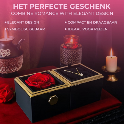 Sieradendoos Valentijnsdag Geschenkdoos Eeuwige Roos Ketting