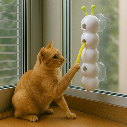 Kattenspeelgoed Interactief Raam Speeltje Bewegende Worm Kat