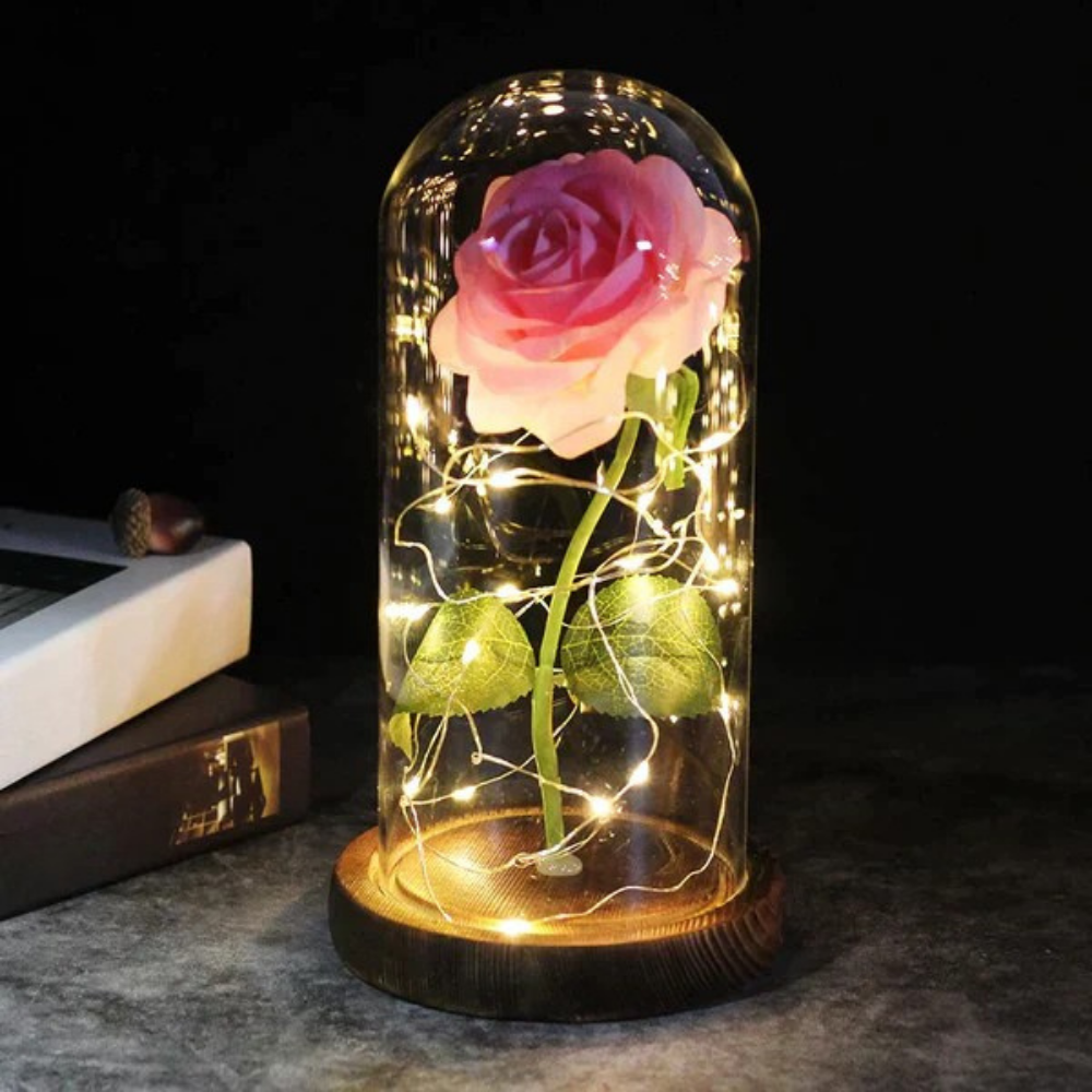LED Lamp Roos Glas Koepel Decoratief Cadeau Verlichting