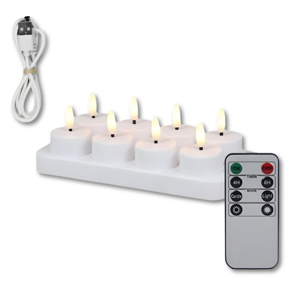 LED Kaarsen Oplaadbaar Afstandsbediening Timer Vlamloos
