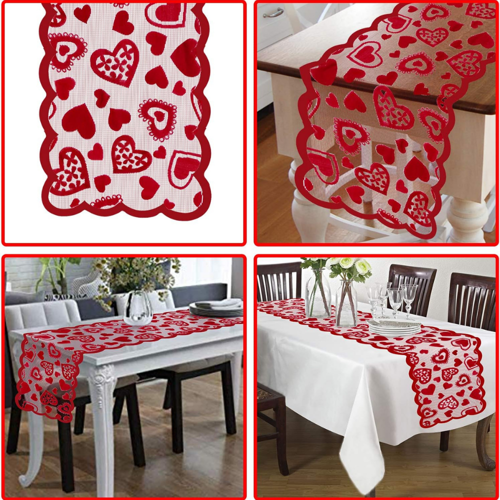 Tafelloper Kant Decoratief Hartjes Romantische Tafeldecoratie