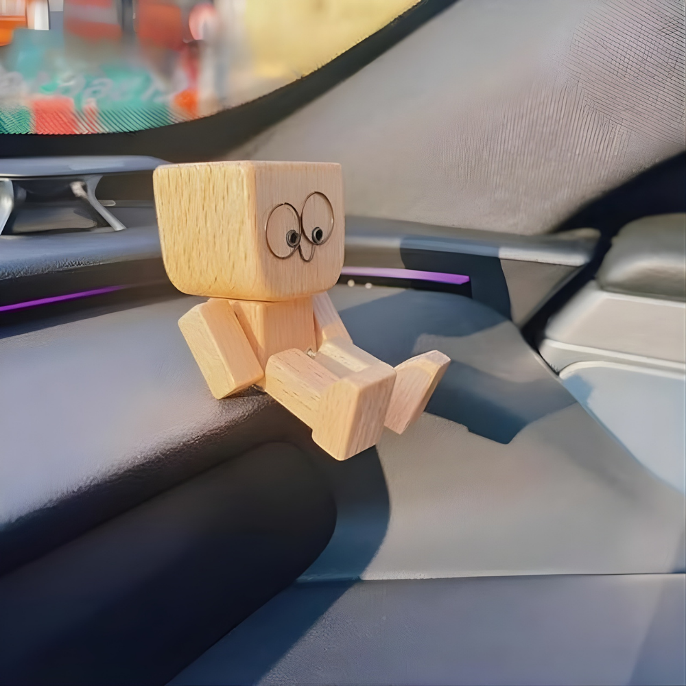 Auto Dashboard Decoratie Houten Beeldje Bewegend Interieur Ornament