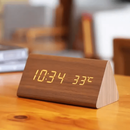 Digitale Wekker Houten LED Spraakgestuurd Minimalistisch