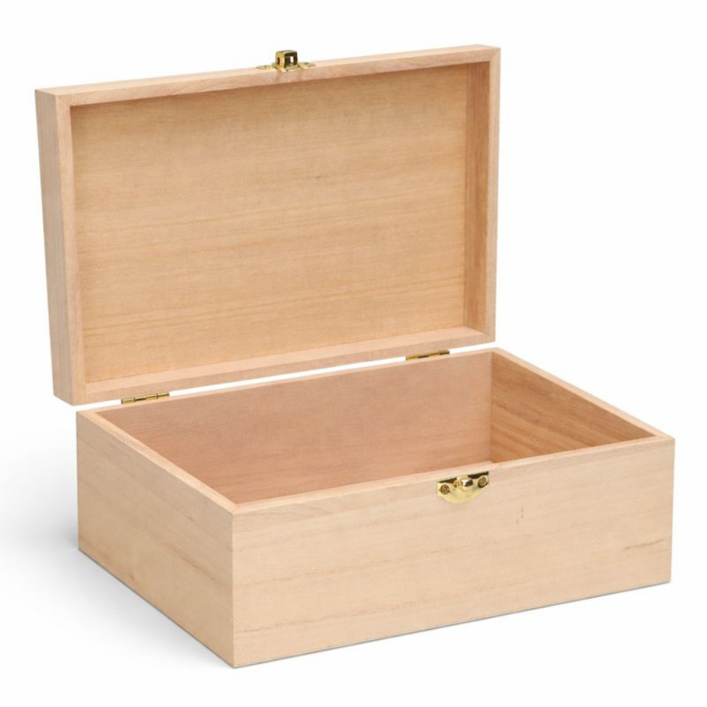 Houten Opbergdoos Decoratief Onbewerkt Hout Sluiting