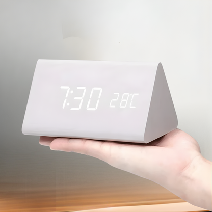 Digitale Wekker Houten LED Spraakgestuurd Minimalistisch