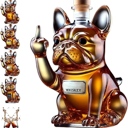 Whiskey Karaf Bulldog Beeld Kristal Bar Decoratie