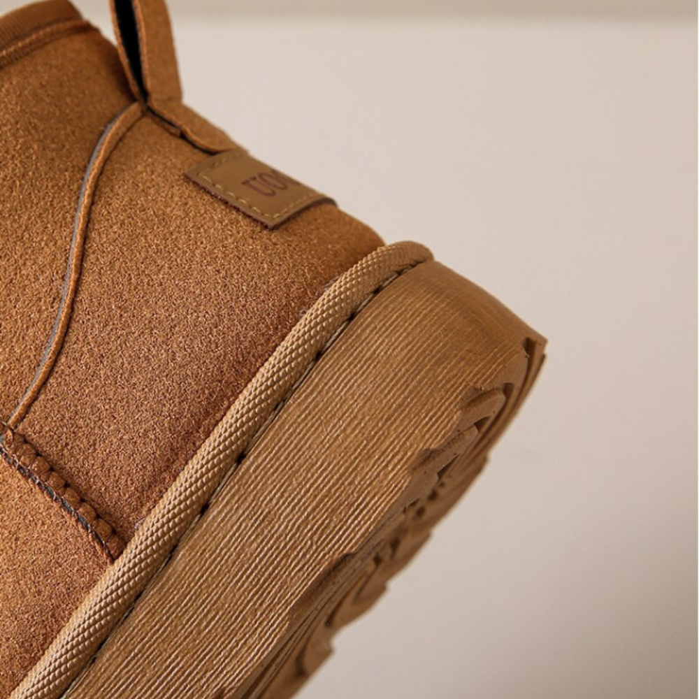 Enkellaarsjes Dames Warm Gevoerd Suede Look Winter