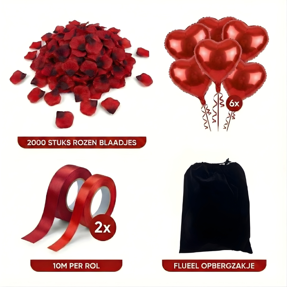 Valentijnsdag Decoratieset Romantisch Rozenblaadjes Ballonnen