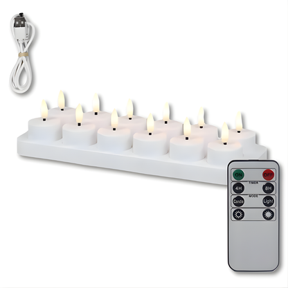 LED Kaarsen Oplaadbaar Afstandsbediening Timer Vlamloos