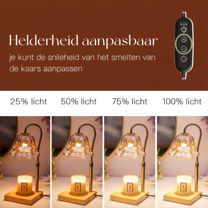 Lamp Glas Kaarsenwarmer  Hout Geurverspreiding Veilig
