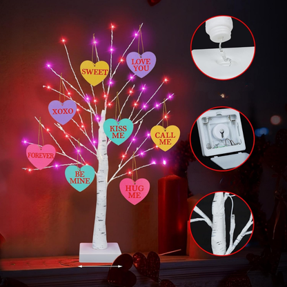 Tafeldecoratie Valentijn Decoratie Led Boom Houten Harten