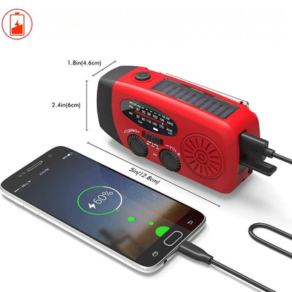 Noodradio Handopwind Solar Powerbank Zaklamp FM AM