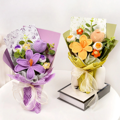 Bloemenboeket Gehaakt Handgemaakt Tulpen Decoratief Cadeau