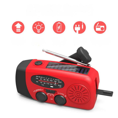 Noodradio Handopwind Solar Powerbank Zaklamp FM AM