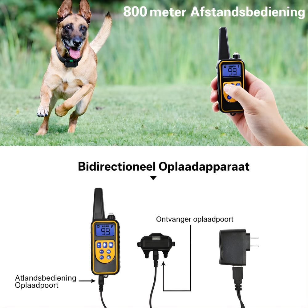 Afstandsbediening Hondentrainingshalsband Waterdicht Oplaadbaar