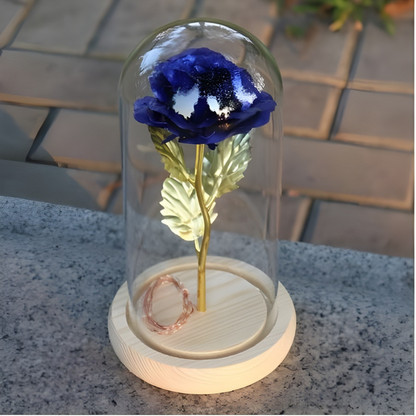 Tafellamp Glas LED Decoratief Houten Voet Cadeau