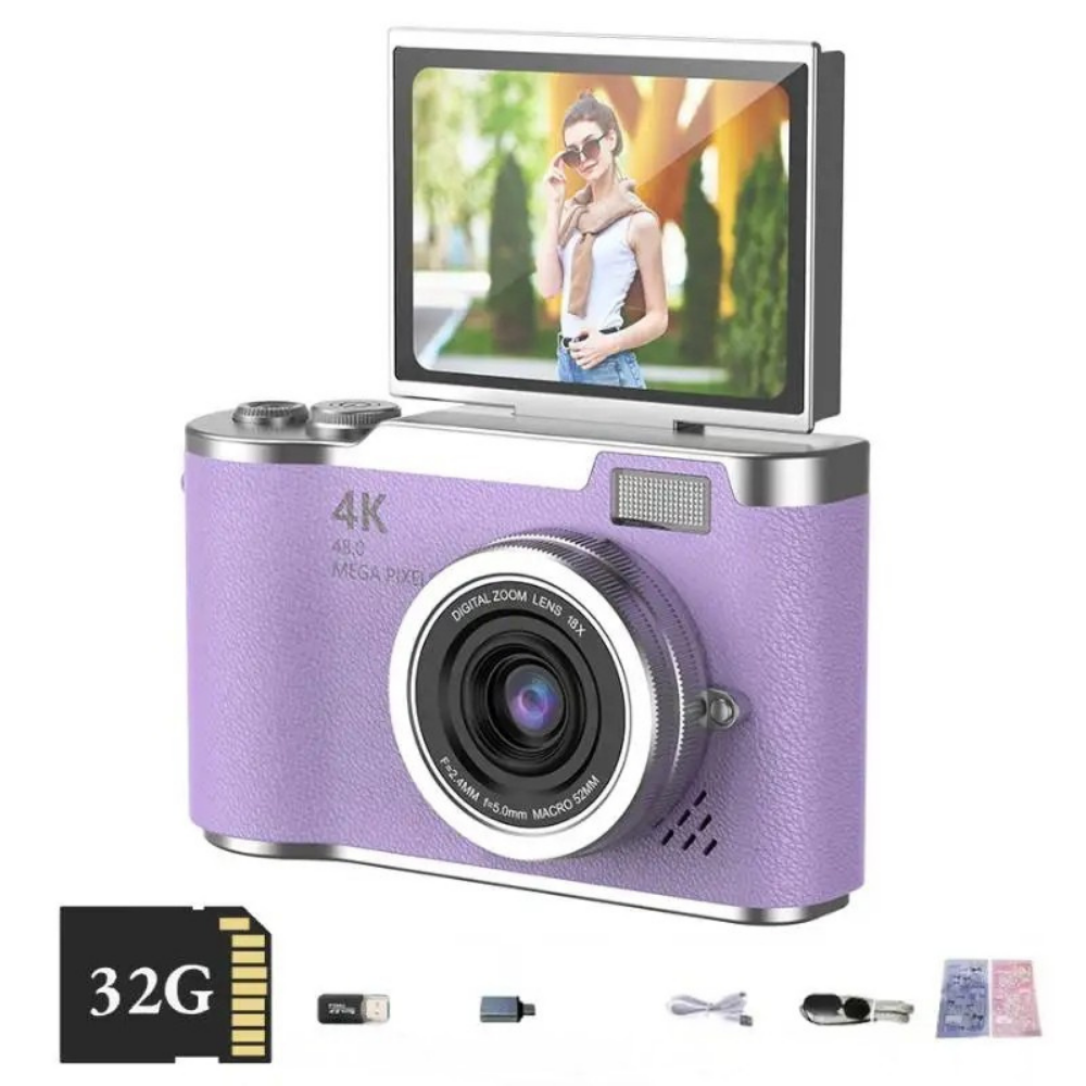 Digitale Camera 4K Flip Scherm Zoom Fotografie Video