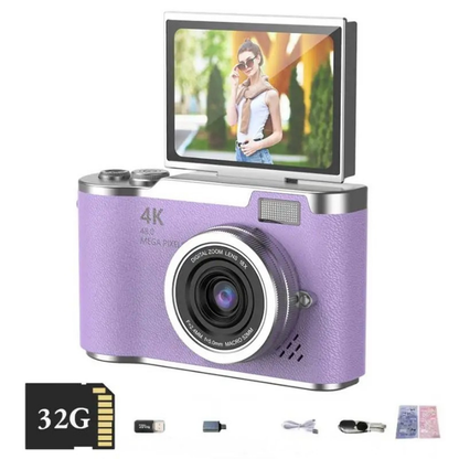 Digitale Camera 4K Flip Scherm Zoom Fotografie Video