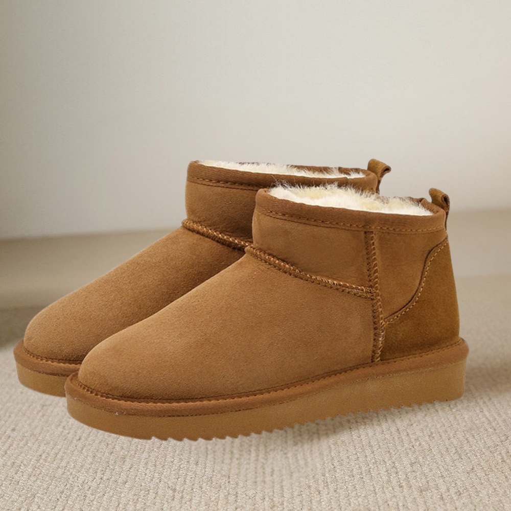 Enkellaarsjes Dames Warm Gevoerd Suede Look Winter