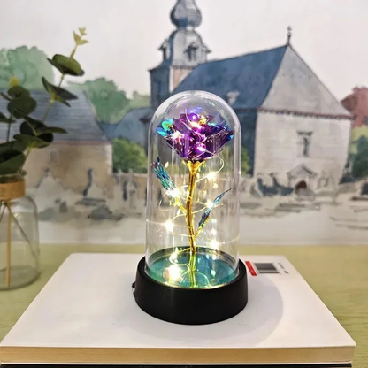 Tafellamp Roos LED Glazen Stolp Sfeerverlichting Decoratief