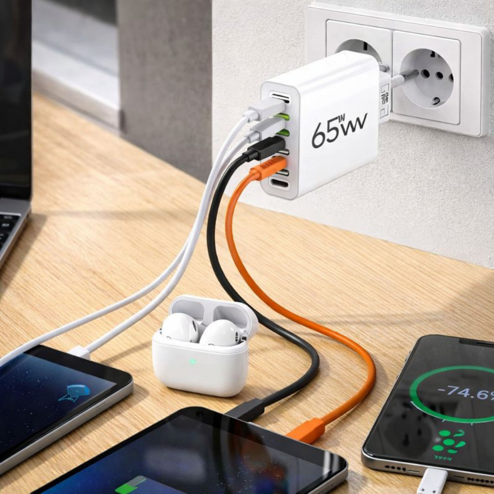 Usb Oplader Snellader 65W Zespoorts Thuis Kantoor Reizen