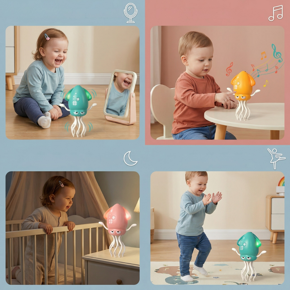 Speelgoed Octopus Dansend LED Muziek Interactief Bewegend Kinder