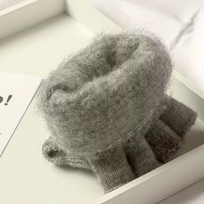 Handschoenen Heren Winter Halfvinger Gebreid Warm