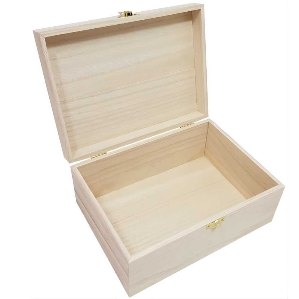 Houten Opbergdoos Decoratief Onbewerkt Hout Sluiting